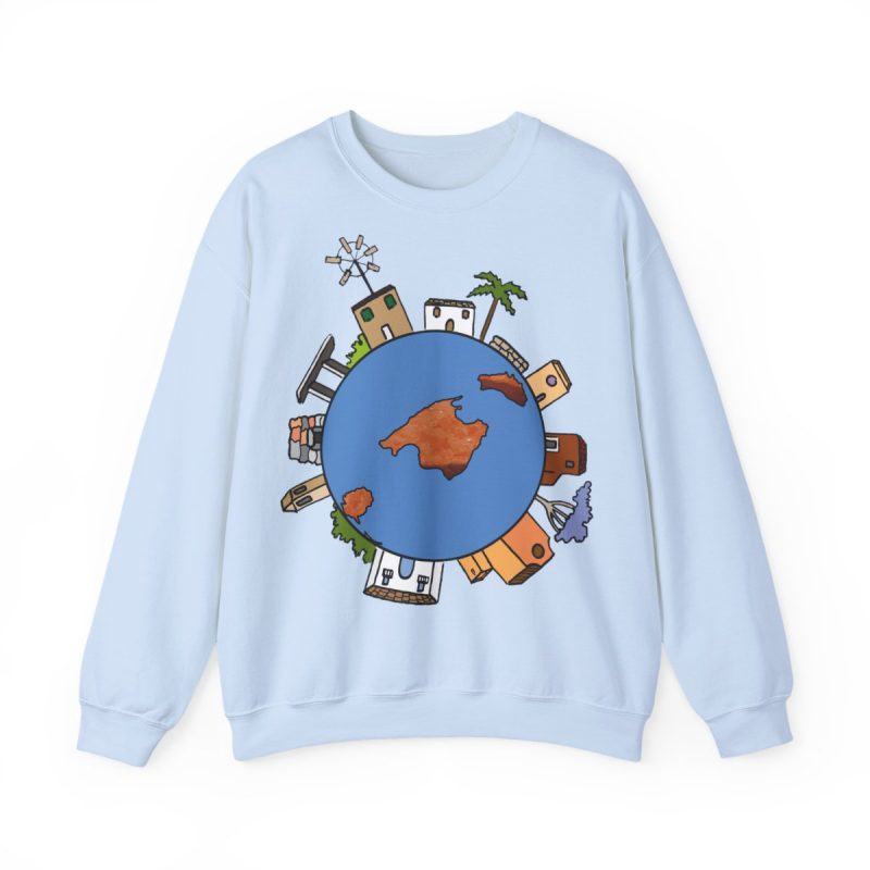 Sudadera cuello redondo - Azul claro - Camiseta «Cada casa és un món»