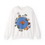 Sudadera cuello redondo - Blanco - Camiseta «Cada casa és un món» Sudadera cuello redondo - Blanco - Camiseta «Cada casa és un món»