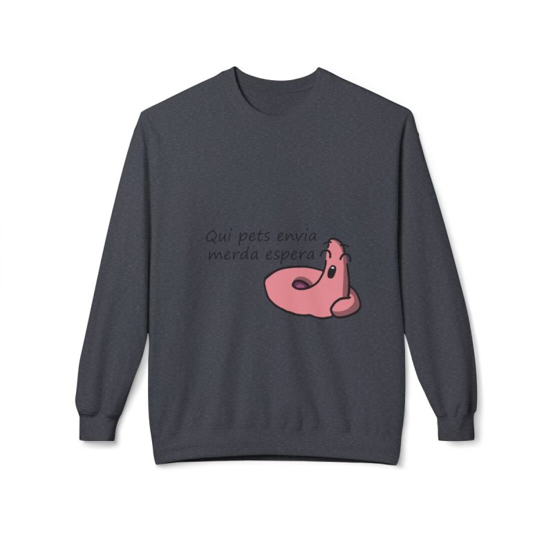 Sudadera Softstyle cuello redondo - Gris jaspeado oscuro - Camiseta «Qui pets envia»