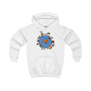 Sudadera con capucha infantil - Blanco artico - Camiseta «Cada casa és un món»