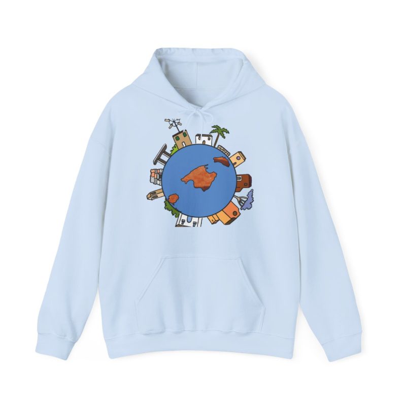 Sudadera con capucha - Azul claro - Camiseta «Cada casa és un món»