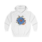 Sudadera con capucha y cremallera - Blanco artico - Camiseta «Cada casa és un món» Sudadera con capucha y cremallera - Blanco artico - Camiseta «Cada casa és un món»