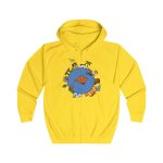Sudadera con capucha y cremallera - Amarillo sol - Camiseta «Cada casa és un món» Sudadera con capucha y cremallera - Amarillo sol - Camiseta «Cada casa és un món»