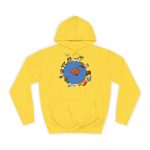 Sudadera universitaria - Amarillo sol - Camiseta «Cada casa és un món»