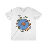 Camiseta hombre entallada cuello de pico - Blanco - Camiseta «Cada casa és un món»