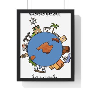 Poster enmarcado vertical - Negro - Camiseta «Cada casa és un món»