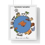 Poster enmarcado vertical - Blanco - Camiseta «Cada casa és un món»