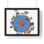 Poster enmarcado horizontal - Negro - Camiseta «Cada casa és un món» Poster enmarcado horizontal - Negro - Camiseta «Cada casa és un món»