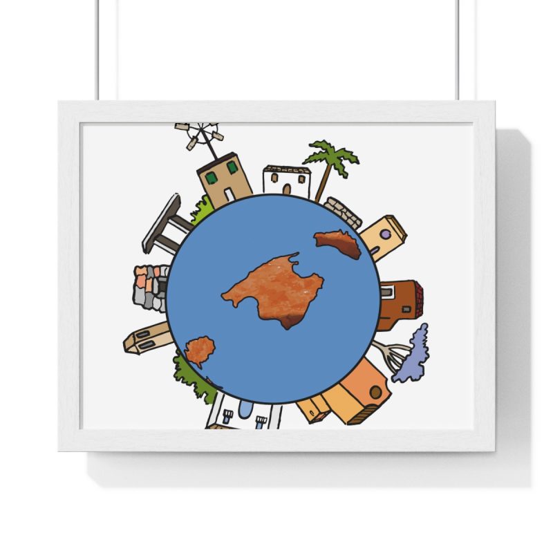 Poster enmarcado horizontal - Blanco - Camiseta «Cada casa és un món»