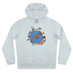 Sudadera con capucha King - Azul cielo puro - Camiseta «Cada casa és un món»