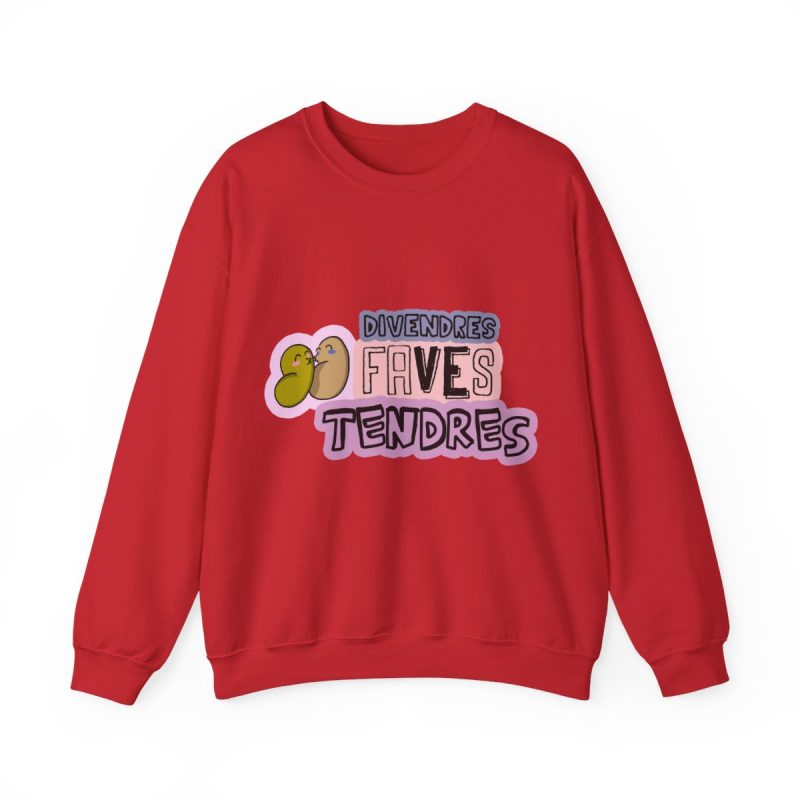 Sudadera cuello redondo - Rojo - Camiseta «Divendres, faves tendres»