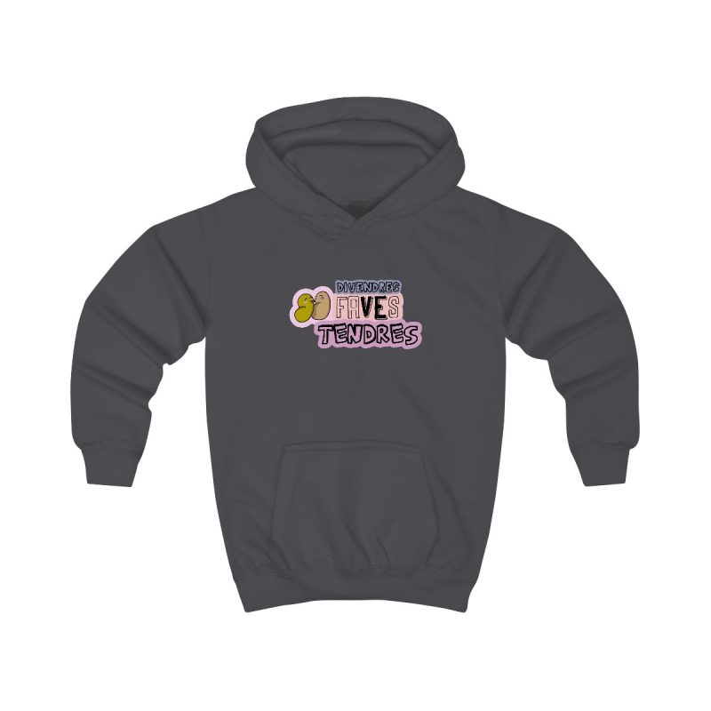 Sudadera con capucha infantil - Gris marengo - Camiseta «Divendres, faves tendres»