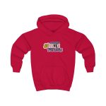Sudadera con capucha infantil - Rojo fuego - Camiseta «Divendres, faves tendres»