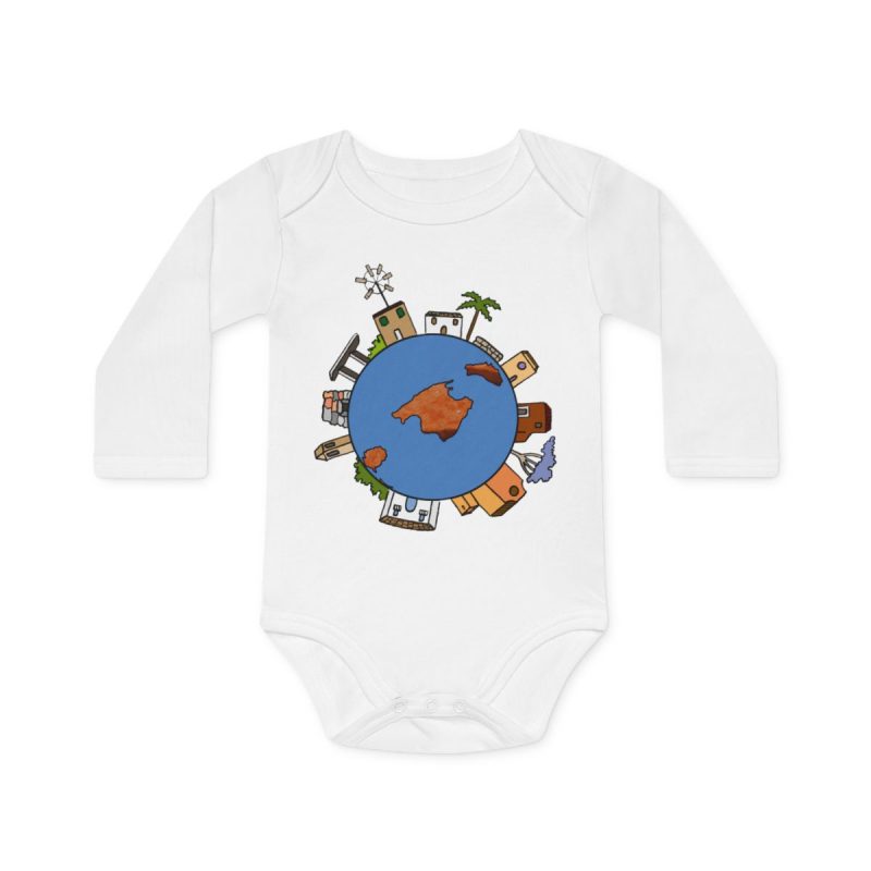 Body bebe manga larga organico - Blanco - Camiseta «Cada casa és un món» Body bebe manga larga organico - Blanco - Camiseta «Cada casa és un món»