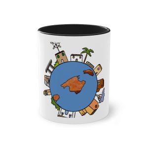 Taza bicolor - Negro - Camiseta «Cada casa és un món»