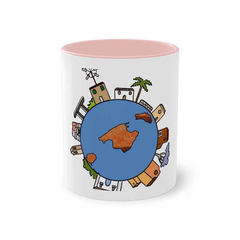 Taza bicolor - Rosa - Camiseta «Cada casa és un món»