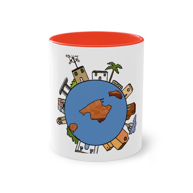 Taza bicolor - Rojo - Camiseta «Cada casa és un món»