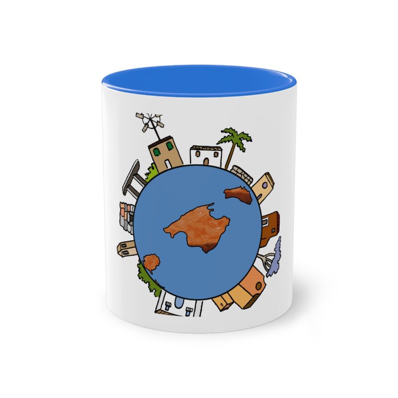 Taza bicolor - Azul Cambridge - Camiseta «Cada casa és un món»