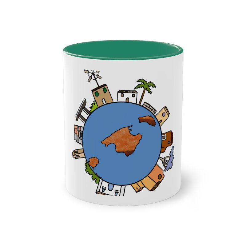 Taza bicolor - Verde oscuro - Camiseta «Cada casa és un món»