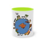 Taza bicolor - Verde claro - Camiseta «Cada casa és un món»