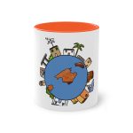 Taza bicolor - Naranja - Camiseta «Cada casa és un món»
