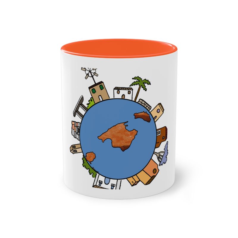 Taza bicolor - Naranja - Camiseta «Cada casa és un món»