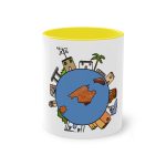 Taza bicolor - Amarillo - Camiseta «Cada casa és un món»