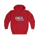 Sudadera con capucha y cremallera - Rojo fuego - Camiseta «Divendres, faves tendres» Sudadera con capucha y cremallera - Rojo fuego - Camiseta «Divendres, faves tendres»