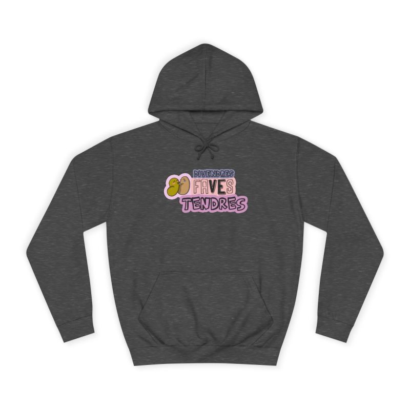 Sudadera universitaria - Gris marengo - Camiseta «Divendres, faves tendres»