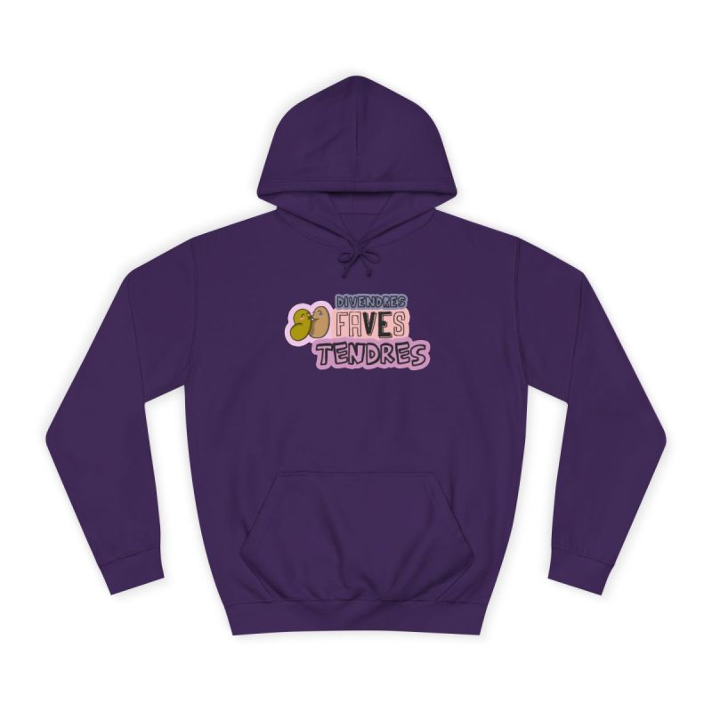 Sudadera universitaria - Morado - Camiseta «Divendres, faves tendres»