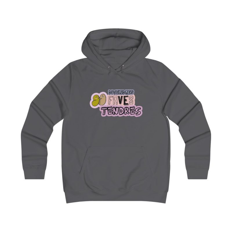 Sudadera universitaria mujer - Gris marengo - Camiseta «Divendres, faves tendres»