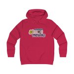 Sudadera universitaria mujer - Rojo fuego - Camiseta «Divendres, faves tendres»