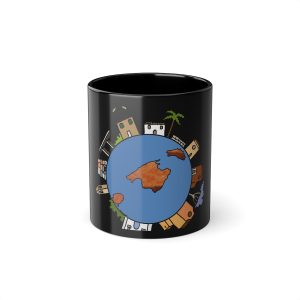 Taza negra 325 ml - Negro - Camiseta «Cada casa és un món»
