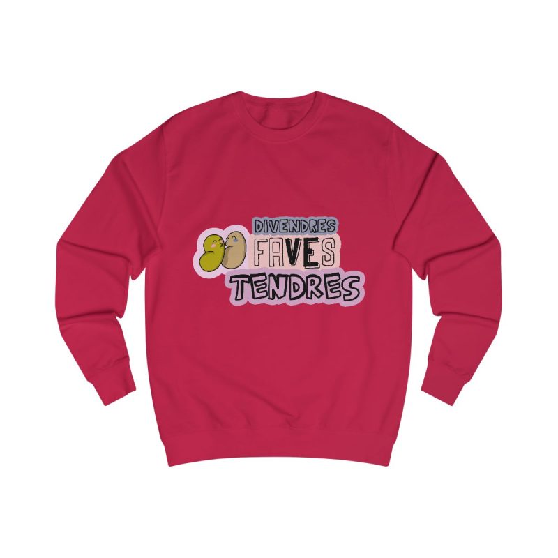 Sudadera clasica - Rojo fuego - Camiseta «Divendres, faves tendres»