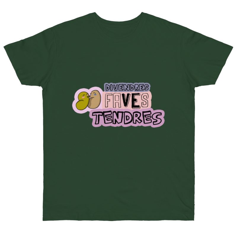Camiseta punto liso - Verde botella - Camiseta «Divendres, faves tendres»