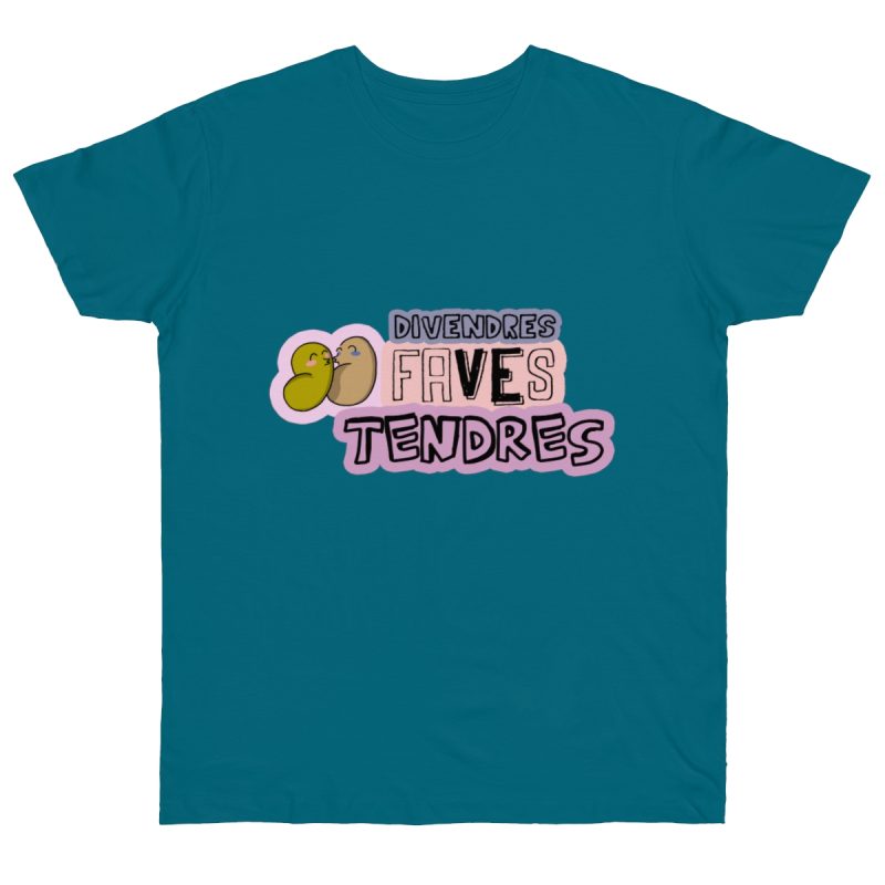 Camiseta punto liso - Azul diva - Camiseta «Divendres, faves tendres»
