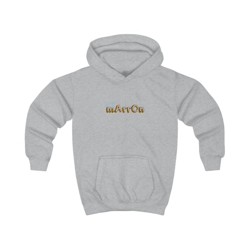 Sudadera con capucha infantil - Gris jaspeado claro - Camiseta «Quin marrón»