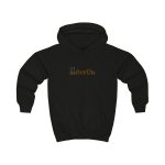 Sudadera con capucha infantil - Negro azabache - Camiseta «Quin marrón»
