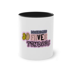 Taza bicolor - Negro - Camiseta «Divendres, faves tendres»