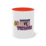 Taza bicolor - Rojo - Camiseta «Divendres, faves tendres»