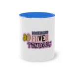 Taza bicolor - Azul Cambridge - Camiseta «Divendres, faves tendres»