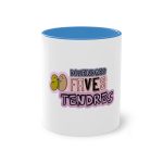 Taza bicolor - Azul claro - Camiseta «Divendres, faves tendres»