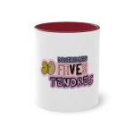 Taza bicolor - Granate - Camiseta «Divendres, faves tendres»