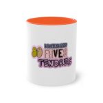Taza bicolor - Naranja - Camiseta «Divendres, faves tendres»