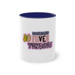 Taza bicolor - Azul oscuro - Camiseta «Divendres, faves tendres»