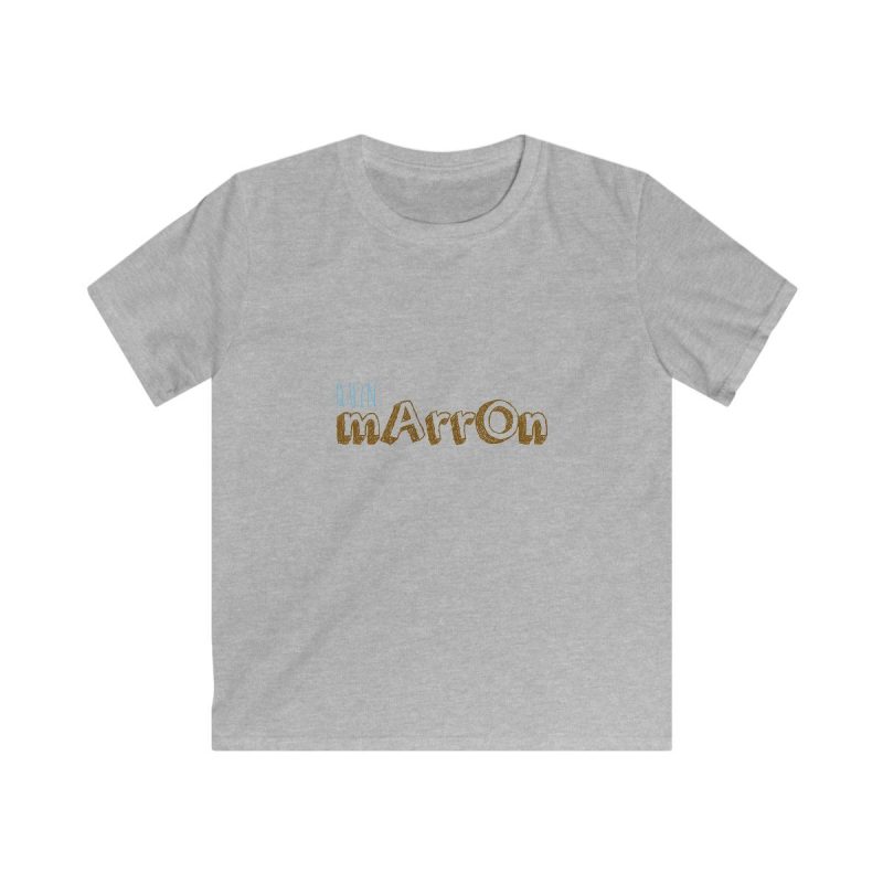 Camiseta infantil Softstyle - Gris deportivo - Camiseta «Quin marrón»