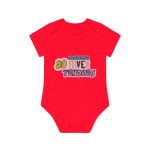 Body bebe manga corta organico - Rojo - Camiseta «Divendres, faves tendres»