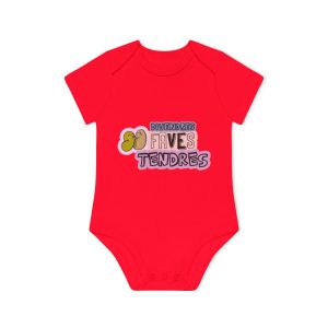 Body bebe manga corta organico - Rojo - Camiseta «Divendres, faves tendres»