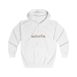 Sudadera con capucha y cremallera - Blanco artico - Camiseta «Quin marrón»