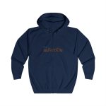 Sudadera con capucha y cremallera - Azul marino Oxford - Camiseta «Quin marrón»